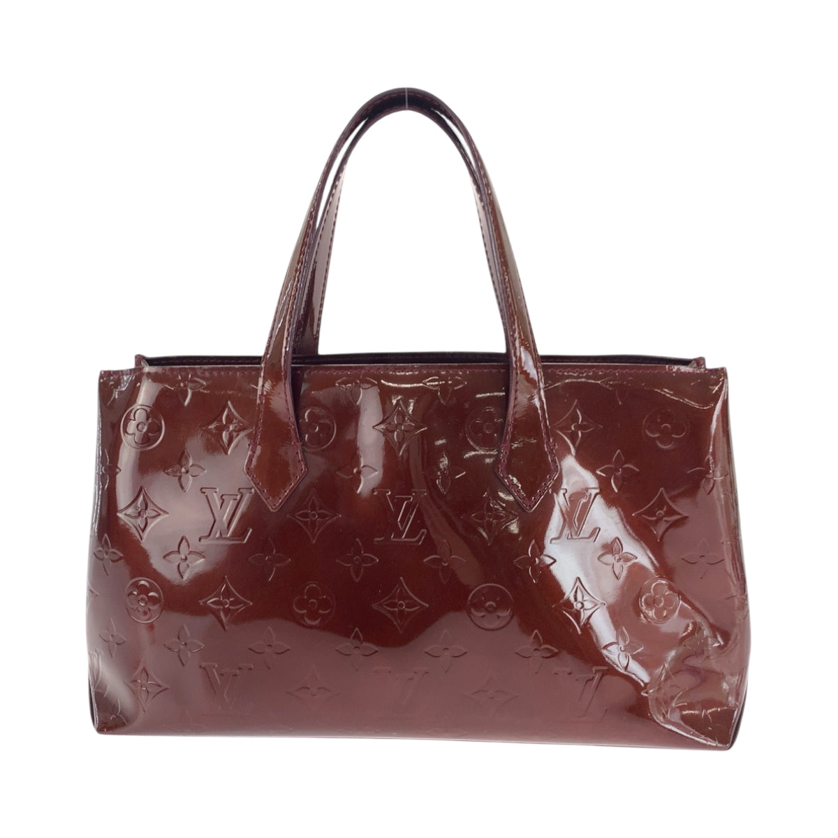 LOUIS VUITTON Handbag Monogram Vernis Amaranth Brown Gold Metal Handbag Tote Bag Monogram Vernis Wilsher PM Women