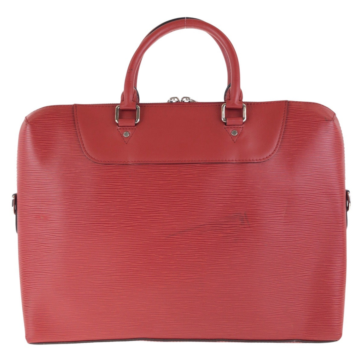 LOUIS VUITTON Business bag leather Castilian Red SilverMetal Business bag Briefcase 2way Epi Porte Documan Jules mens