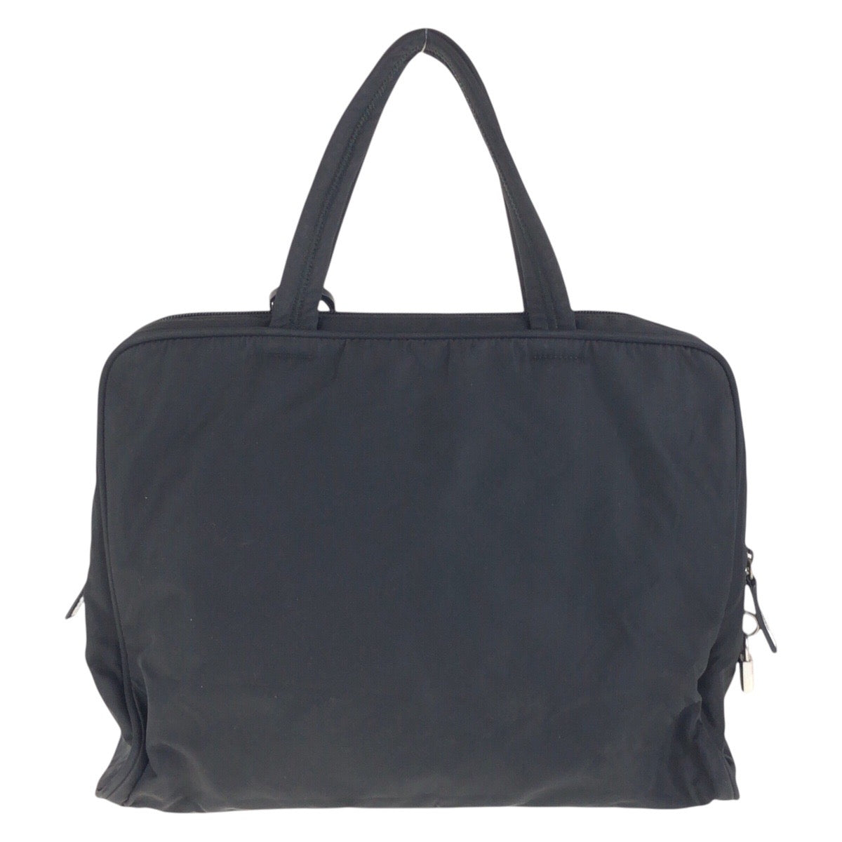 PRADA Tote Bag Nylon Black SilverMetal Tote Bag handbag Test Triangle With logo Women - Style 5