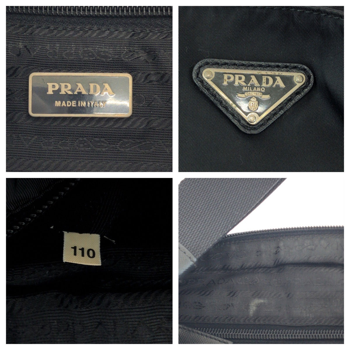 PRADA Shoulder Bag Nylon Black SilverMetal Shoulder Bag Sacoche Test Triangle With logo Women - Style 6