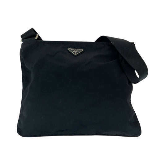 PRADA Shoulder Bag Nylon Black SilverMetal Shoulder Bag Sacoche Test Triangle With logo Women