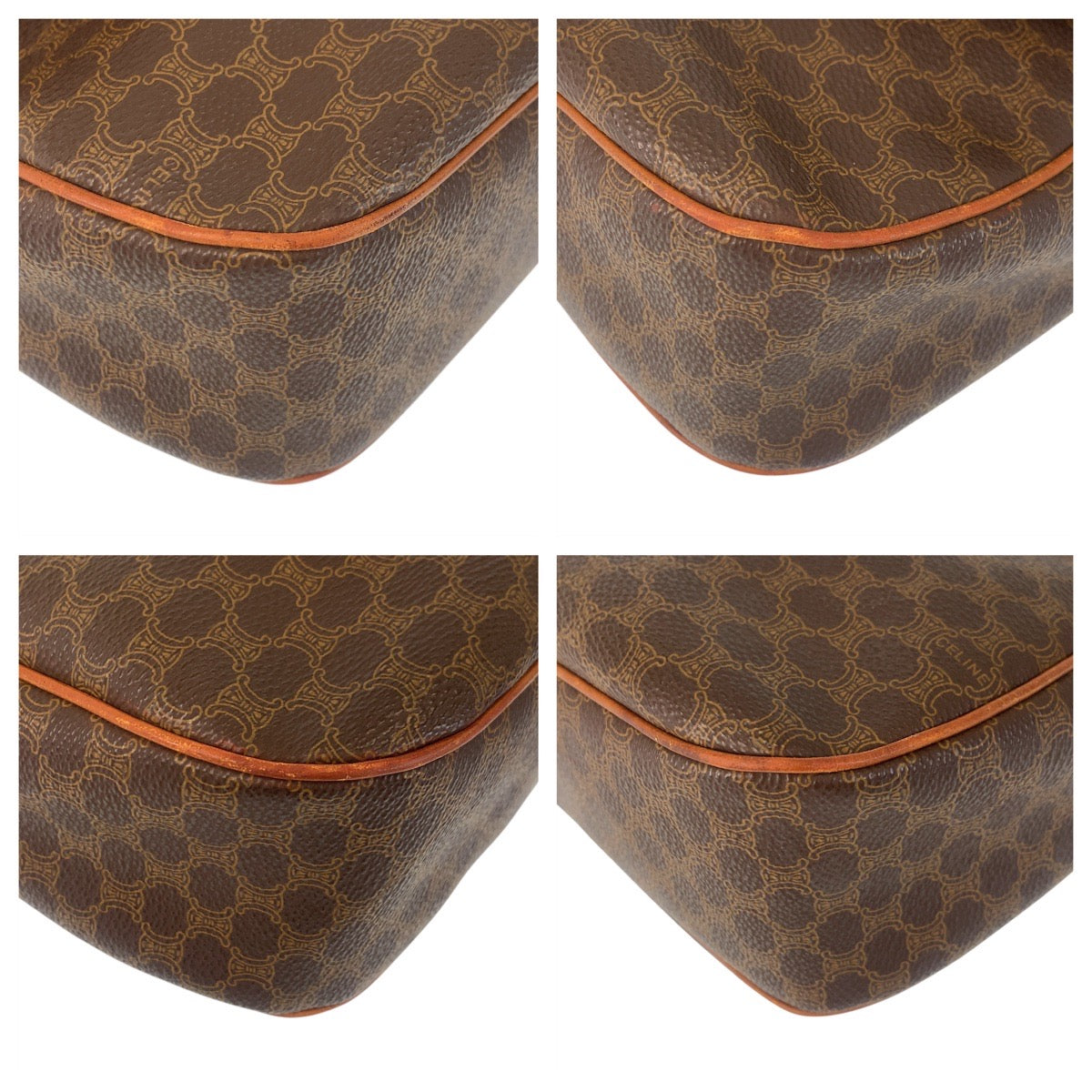 CELINE Shoulder Bag JMB11 PVC, Leather Brown Gold Metal Shoulder Bag Messenger bag Macadam Circle Logo Metal Women
