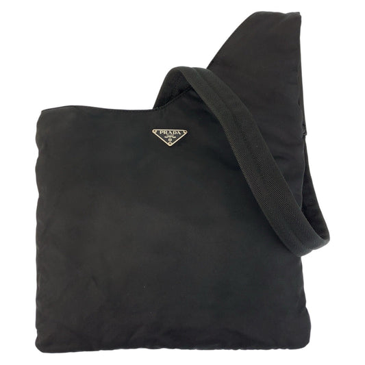PRADA Shoulder Bag Nylon Black SilverMetal Shoulder Bag Messenger bag Test Triangle With logo Women