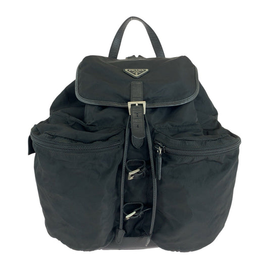 PRADA Backpack Nylon Black SilverMetal Backpack Unisex Test Women