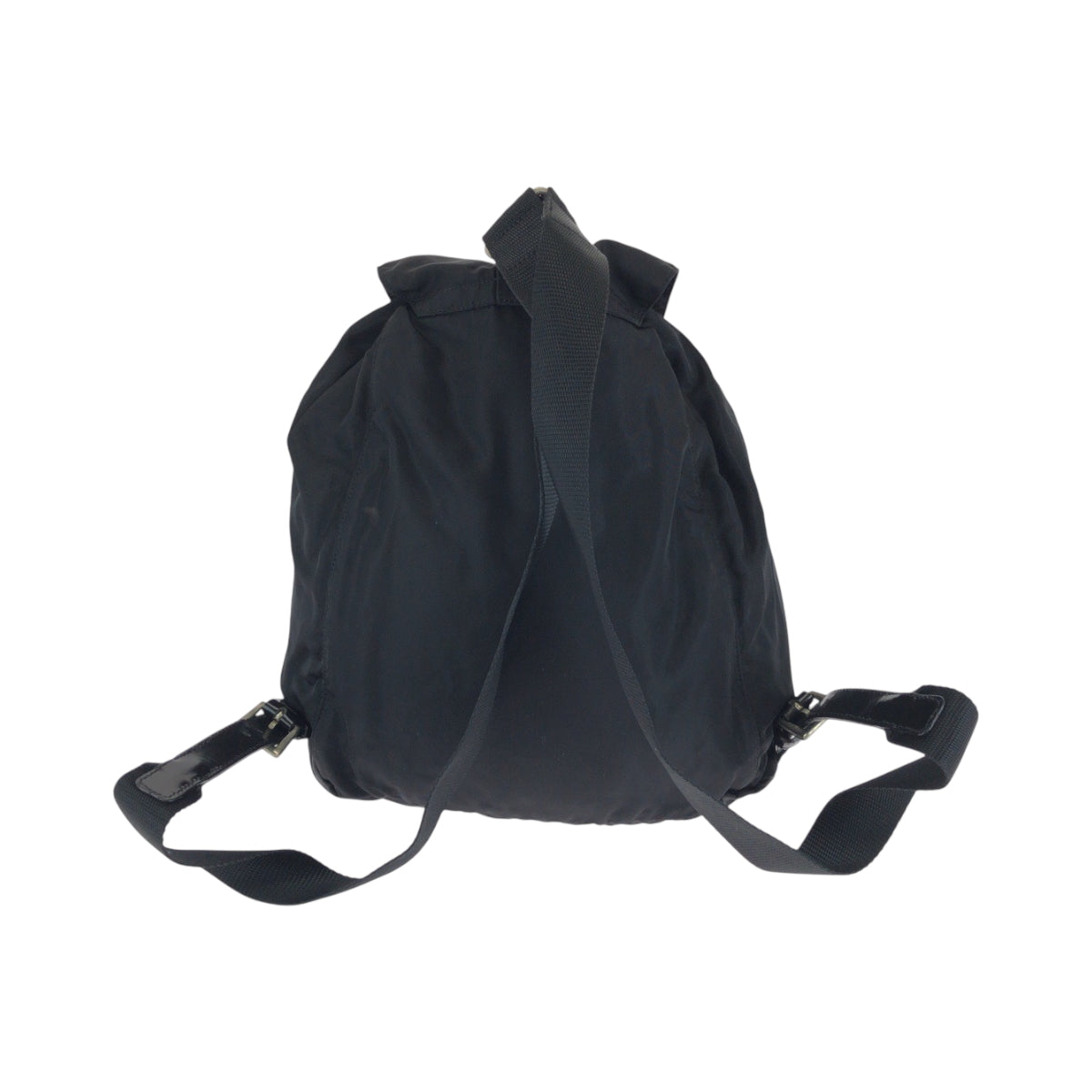 PRADA Backpack BZ5827 Nylon Black SilverMetal Backpack Backpack Test Triangle With logo Women