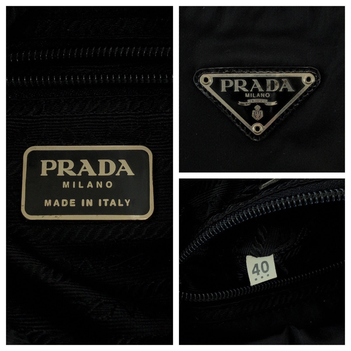 PRADA Backpack BZ5827 Nylon Black SilverMetal Backpack Backpack Test Triangle With logo Women