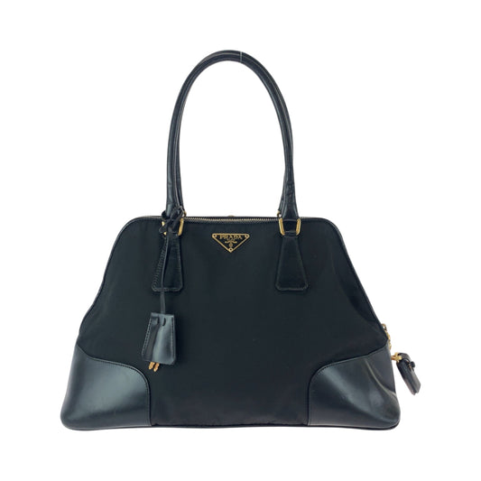 PRADA Handbag Nylon Black GoldMetal Handbag Tote Bag Shoulder Bag Test Triangle With logo Women