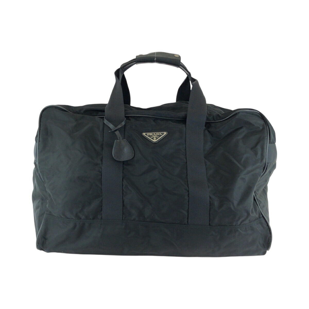 Prada Tessuto Triangle Logo Plate Nylon Boston Bag 502098