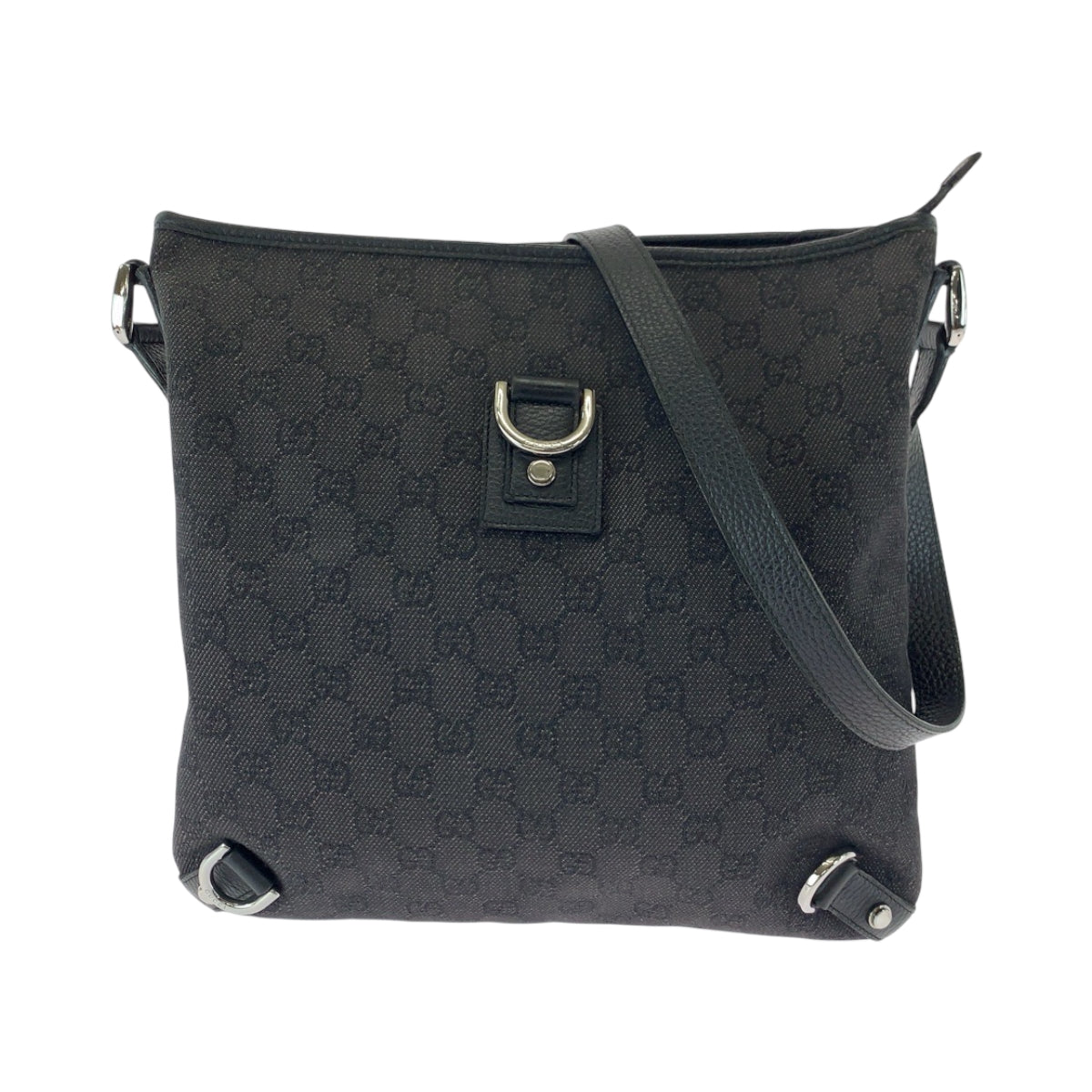 GUCCI Shoulder Bag 268642 GG canvas Black SilverMetal Shoulder Bag pochette Abbey Women