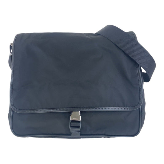 PRADA Shoulder Bag Nylon Black SilverMetal Crossbody Shoulder Bag Messenger Bag Unisex Test Triangle With logo mens