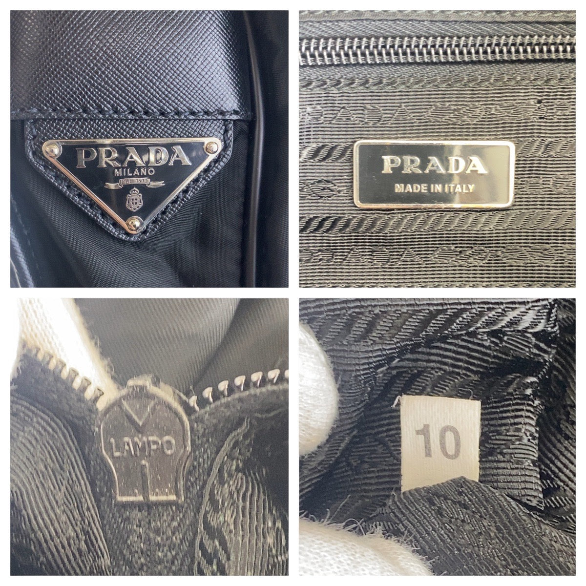 Prada Tessuto Triangle Logo Plate Shoulder Bag 502136