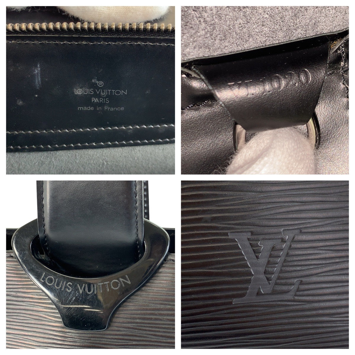 LOUIS VUITTON Tote Bag leather Noir black black Tote Bag Shoulder Bag Epi Gemo Women