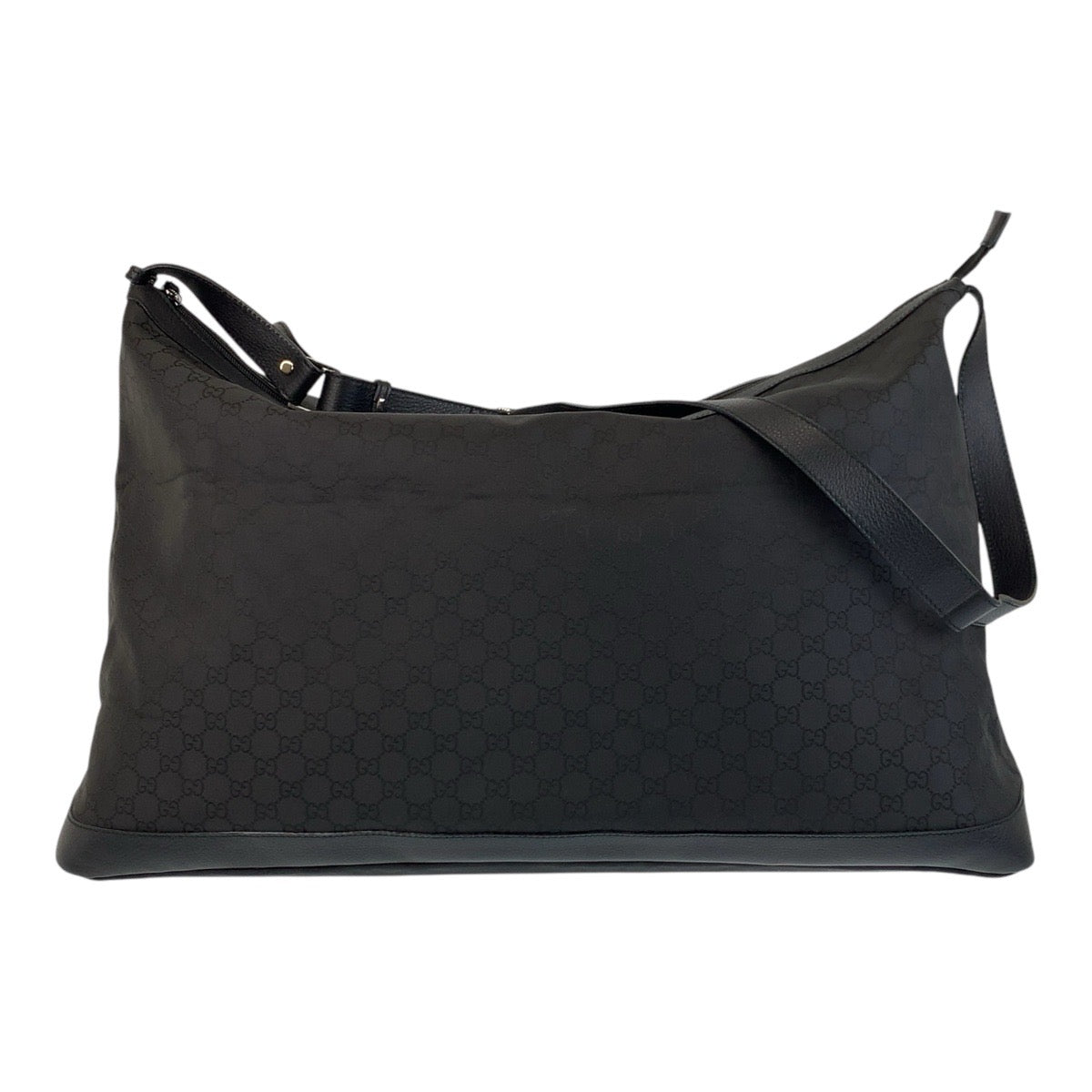 GUCCI Shoulder Bag 105669 GG canvas, leather Black SilverMetal Shoulder Bag Boston Duffel bag mens