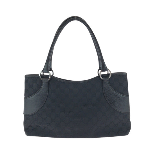 GUCCI Tote Bag 113015 GG canvas Black SilverMetal Tote Bag handbag Women