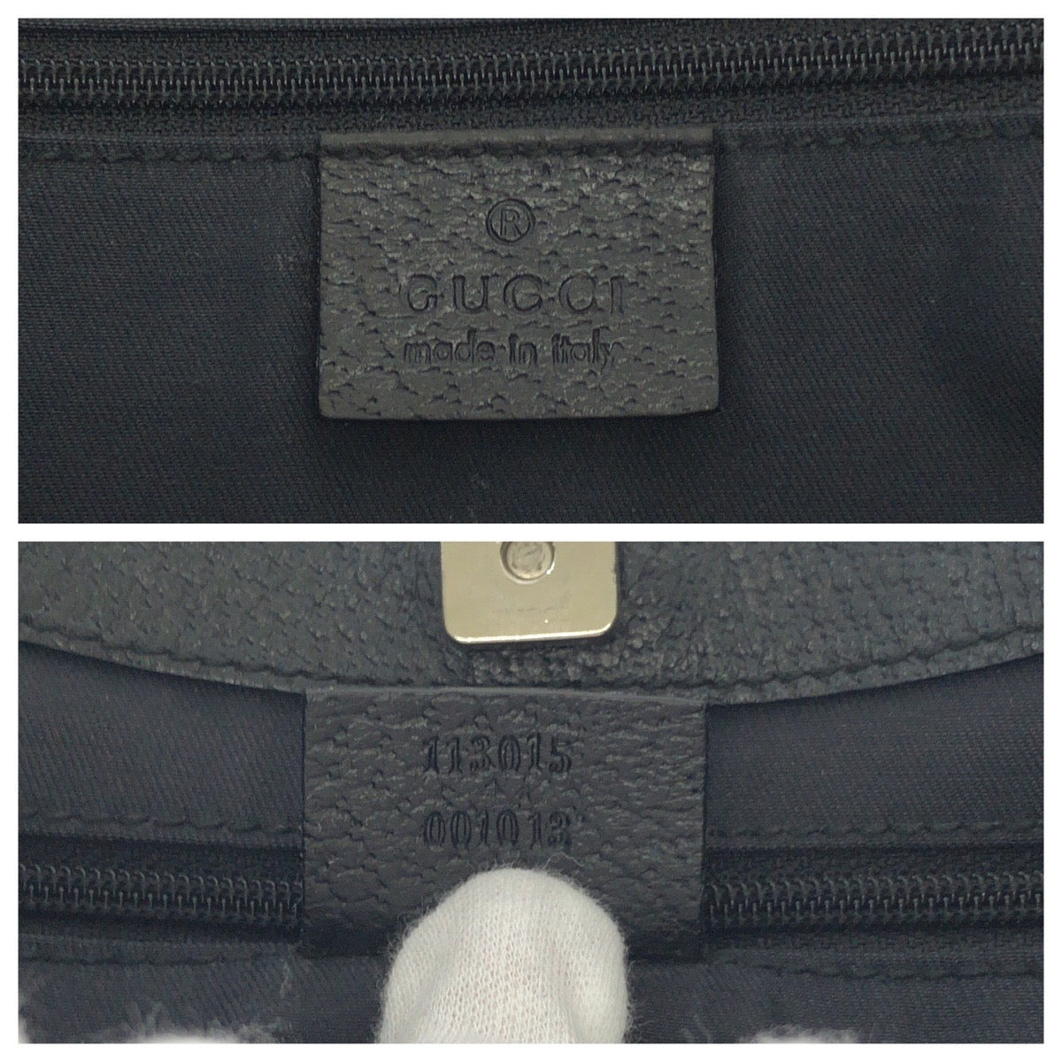 GUCCI Tote Bag 113015 GG canvas Black SilverMetal Tote Bag handbag Women