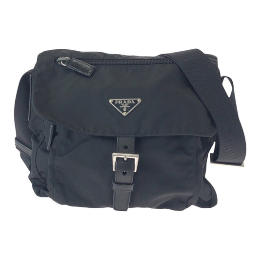 PRADA Shoulder Bag 50 Nylon Black SilverMetal Crossbody Shoulder Bag Unisex Test Triangle With logo Women(Unisex)