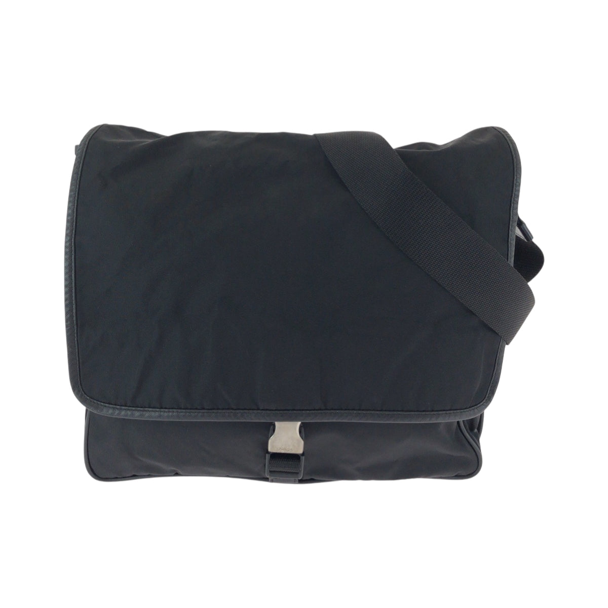 PRADA Shoulder Bag Nylon Black SilverMetal Shoulder Bag Messenger bag Test Triangle With logo mens