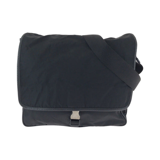 PRADA Shoulder Bag Nylon Black SilverMetal Shoulder Bag Messenger bag Test Triangle With logo mens