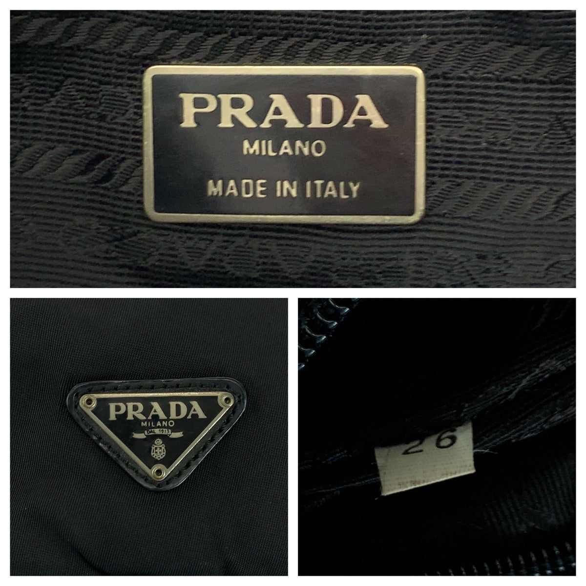 PRADA Shoulder Bag Nylon Black SilverMetal Shoulder Bag Sacoche Test Triangle With logo Women - Style 5