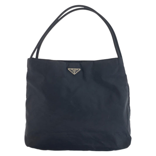 PRADA Tote Bag Nylon Black SilverMetal Tote Bag Shoulder Bag Test Triangle With logo Women
