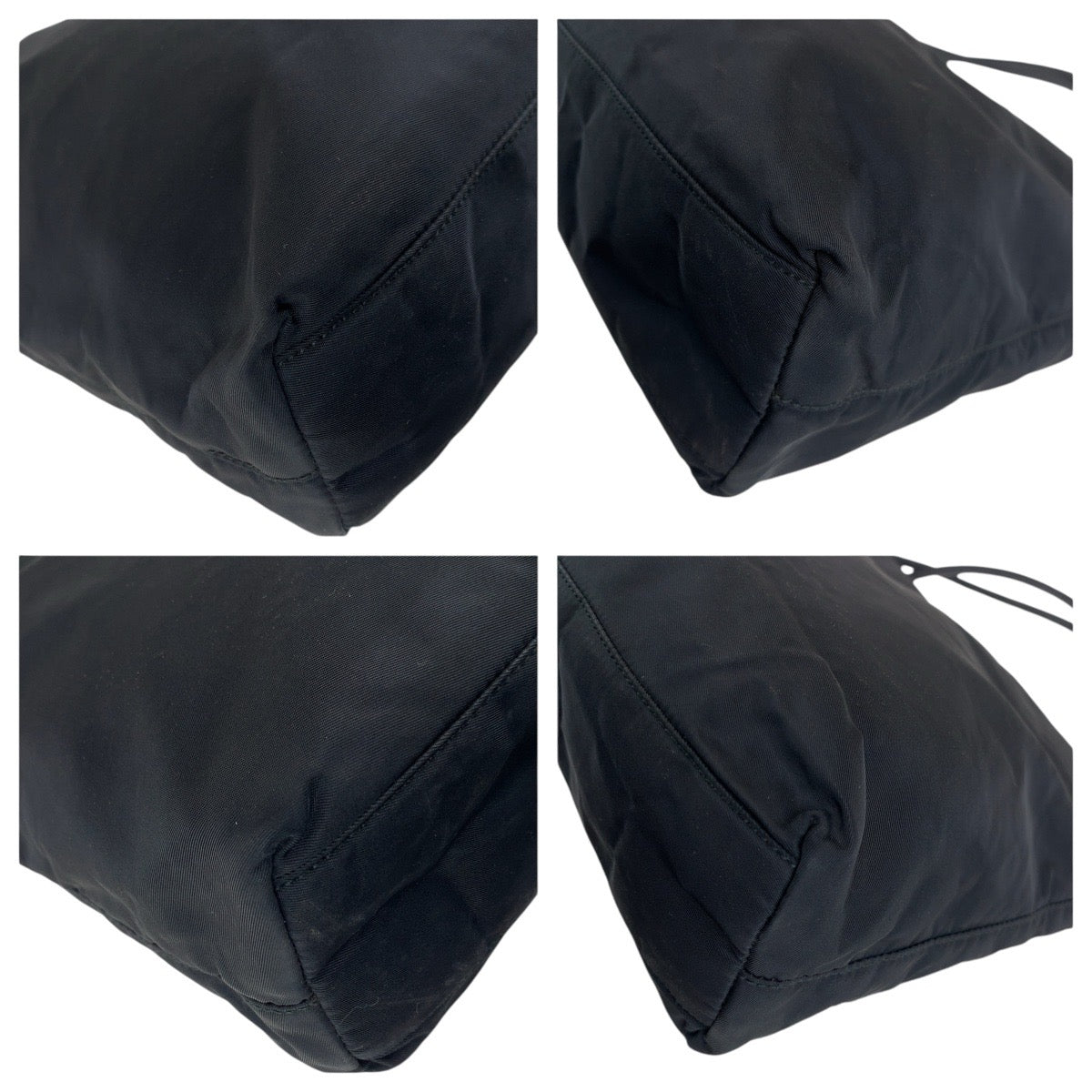 PRADA Tote Bag Nylon Black SilverMetal Tote Bag Shoulder Bag Test Triangle With logo Women - Style 9