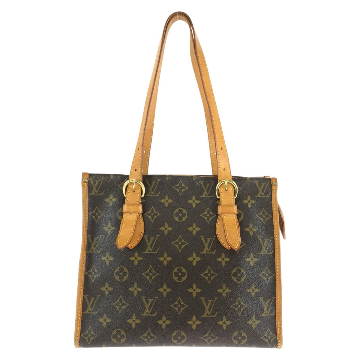 LOUIS VUITTON Tote Bag PVC Brown Gold Metal Monogram Popan cool o