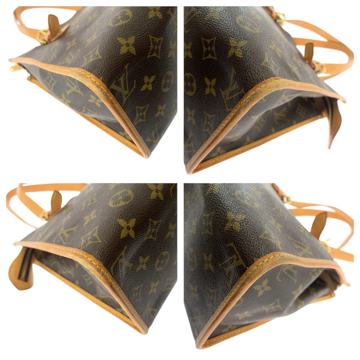 LOUIS VUITTON Tote Bag PVC Brown Gold Metal Monogram Popan cool o