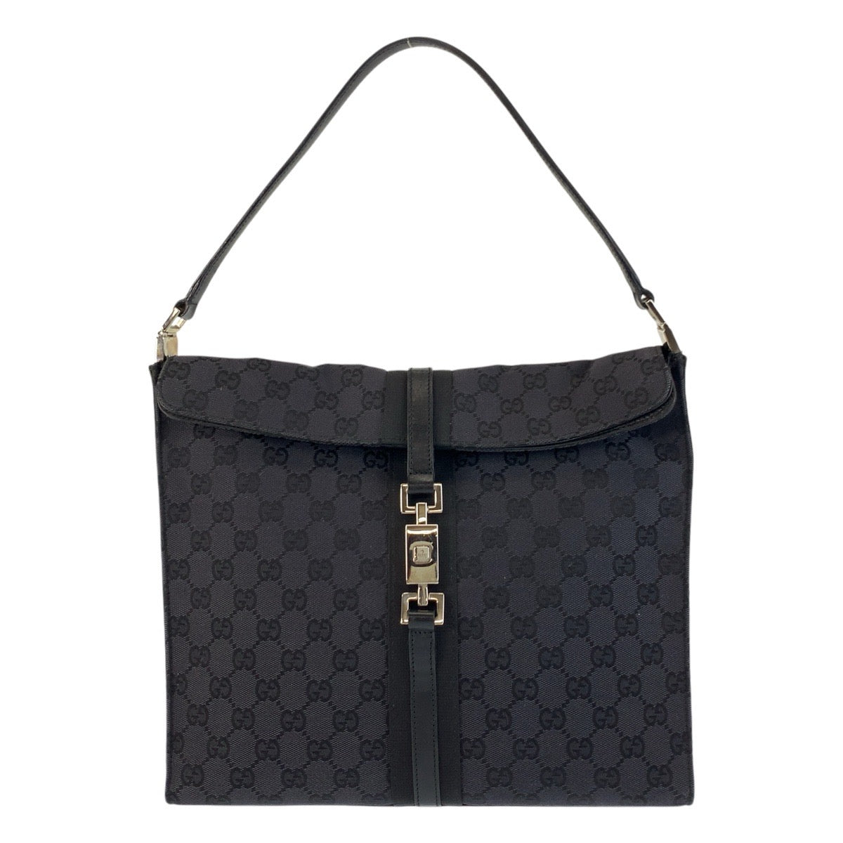 GUCCI Shoulder Bag 001 3355 GG canvas, leather Black SilverMetal Shoulder Bag handbag Jackie Women