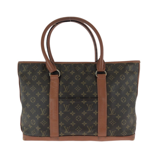 LOUIS VUITTON Tote Bag PVC Brown Gold Metal Tote Bag Shoulder Bag Monogram suck weekend mens
