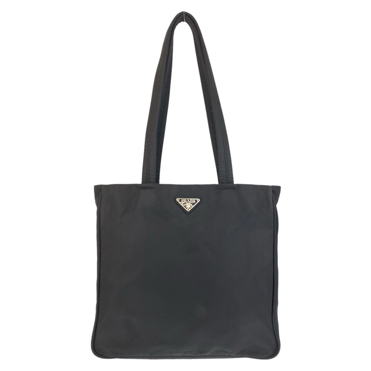 PRADA Tote Bag Nylon Black SilverMetal Tote Bag Shoulder Bag Test Triangle With logo Women