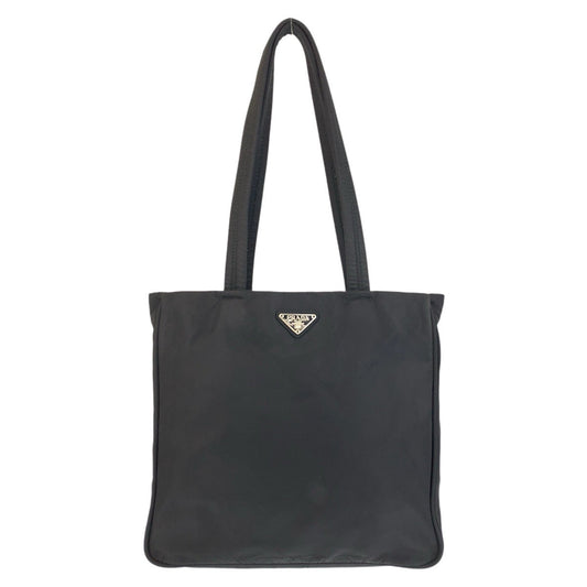PRADA Tote Bag Nylon Black SilverMetal Tote Bag Shoulder Bag Test Triangle With logo Women