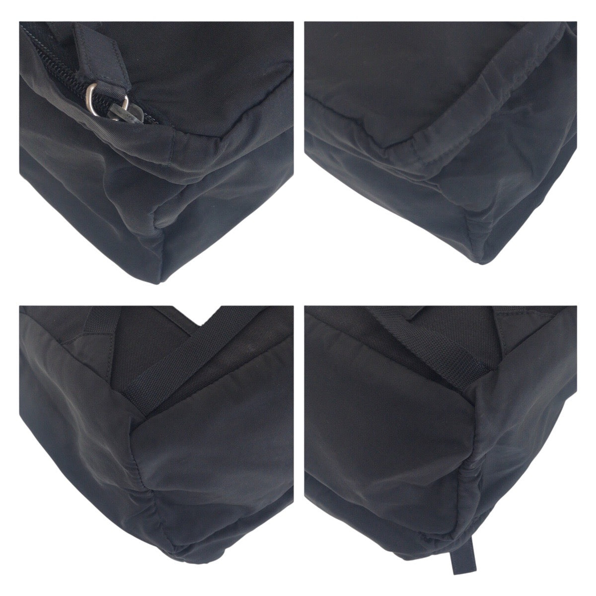 PRADA Backpack Nylon Black SilverMetal Backpack Test Triangle With logo Women - Style 2