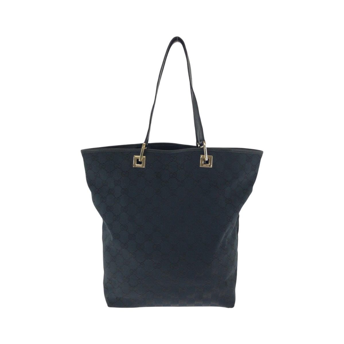 GUCCI Tote Bag 002 1098 GG canvas Black SilverMetal Tote Bag Shoulder Bag Women