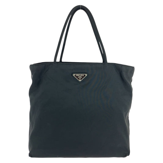 PRADA Tote Bag Nylon Black SilverMetal Tote Bag Shoulder Bag Test Triangle With logo Women