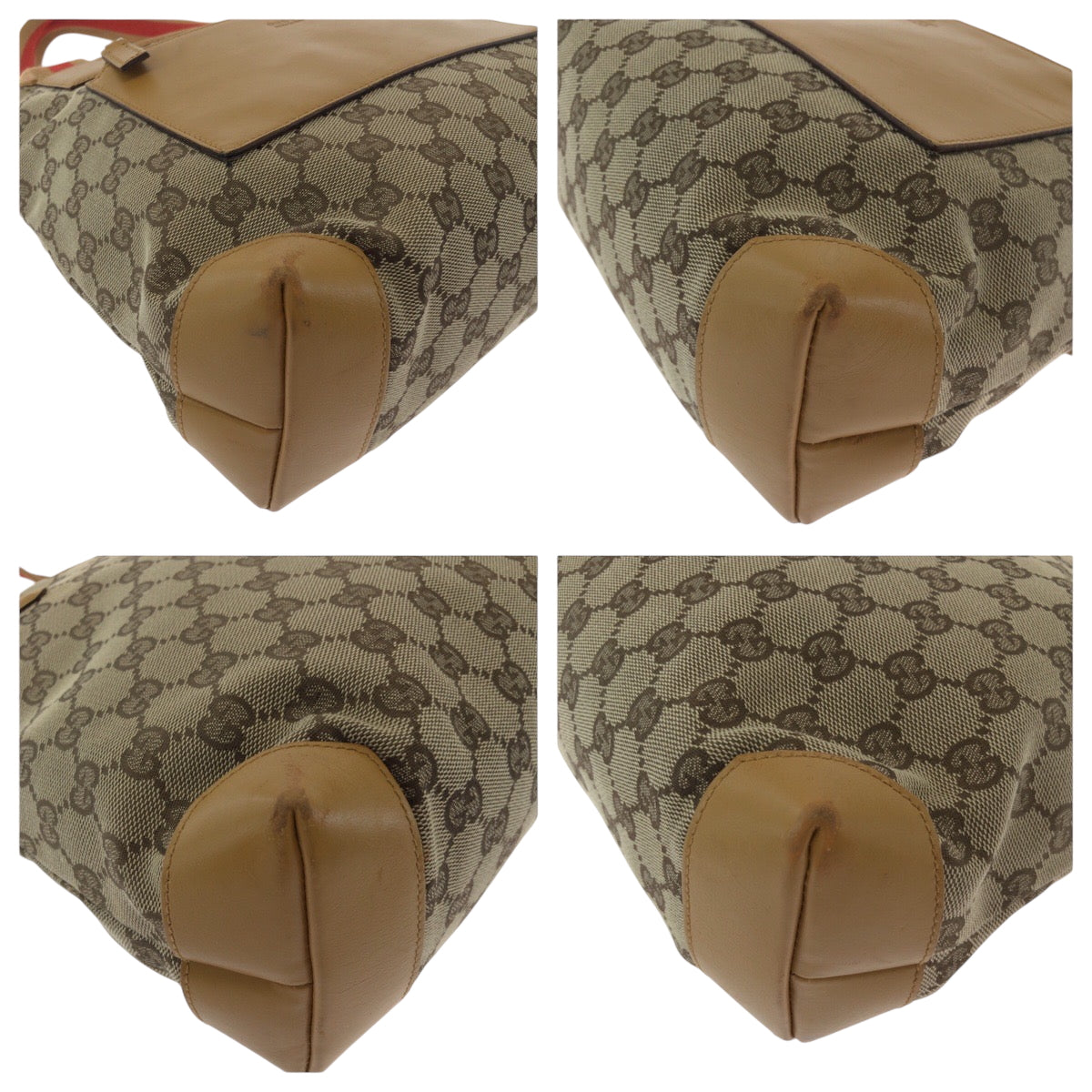 GUCCI Handbag 019 0402 GG canvas Beige Camel Orange SilverMetal Handbag Tote Bag Women