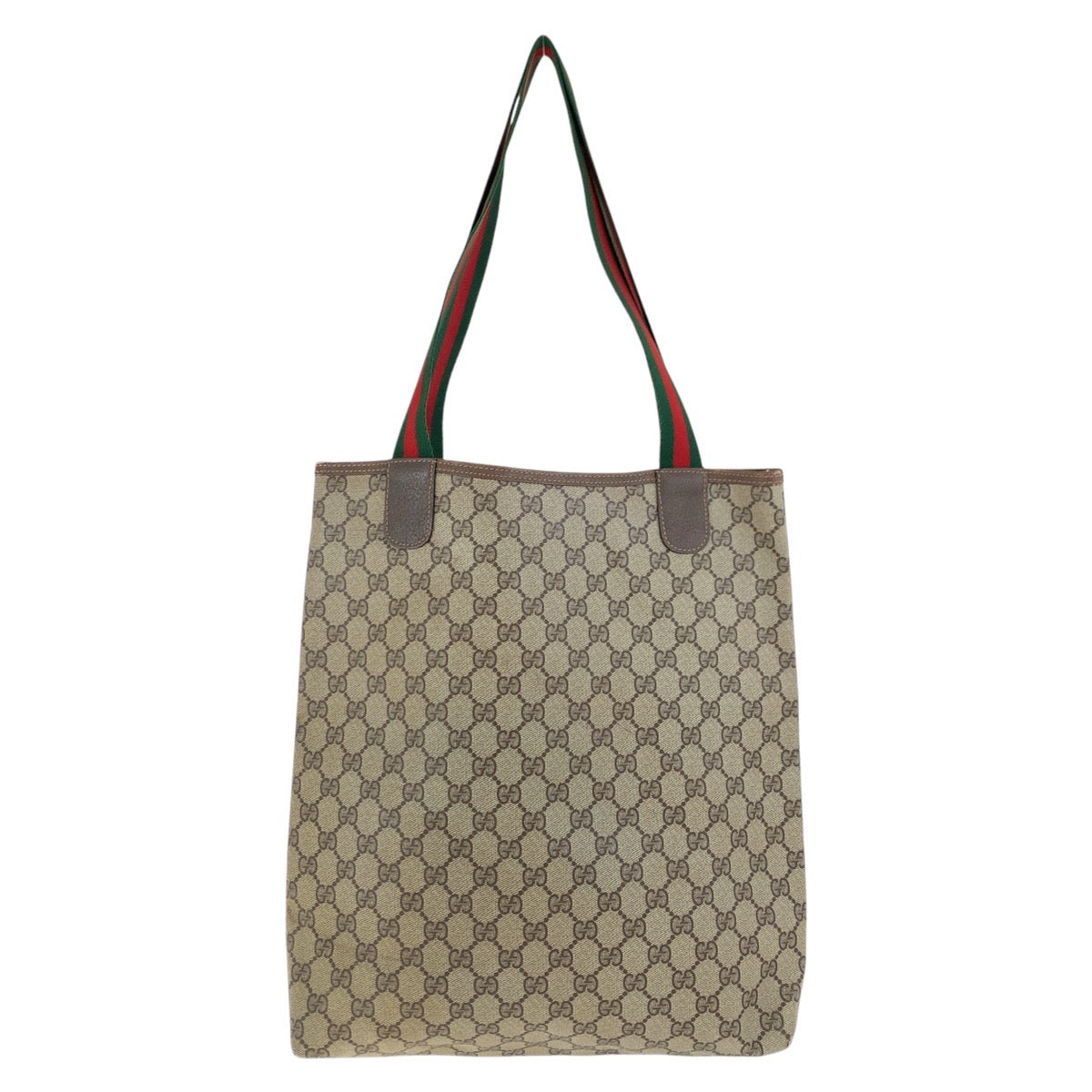 GUCCI Tote Bag 39 02 003 GG Supreme canvas, leather Brown Tote Bag Shoulder Bag Old Gucci Shelly Line Women