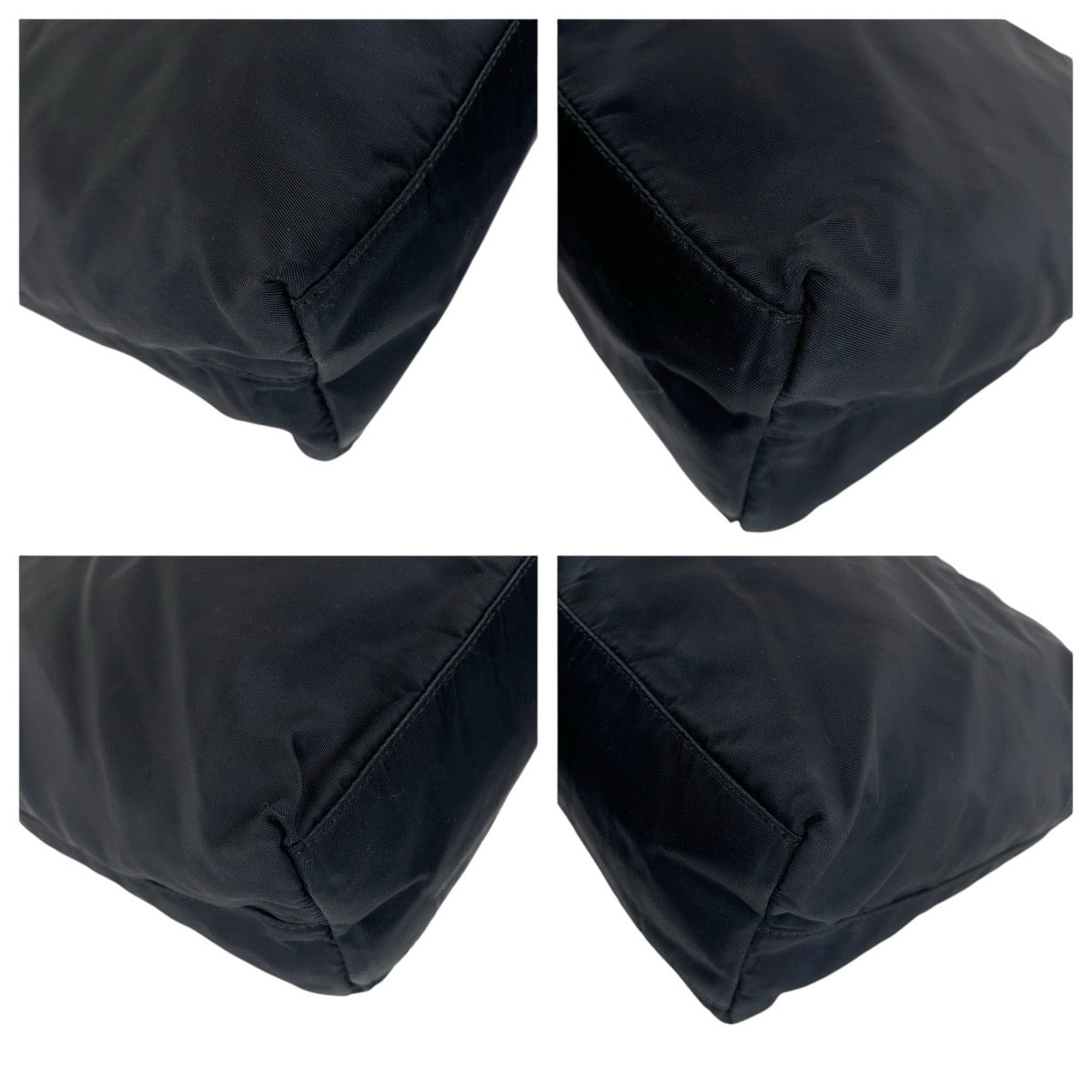 PRADA Tote Bag Nylon Black SilverMetal Tote Bag handbag Test Triangle With logo Women - Style 4