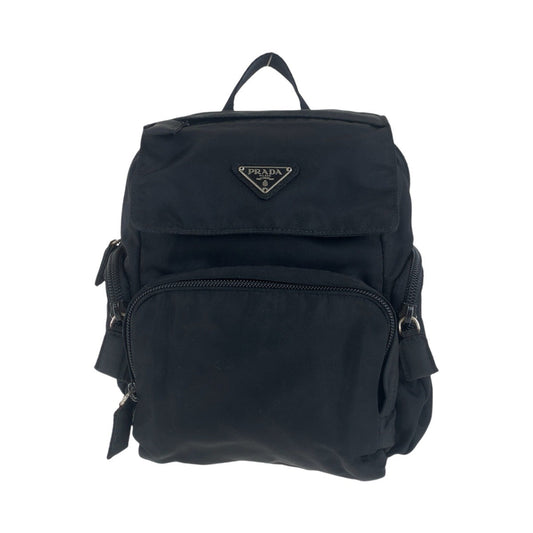 PRADA Backpack Nylon Black SilverMetal Backpacks & Daypacks Backpacks Test Triangle With logo Women