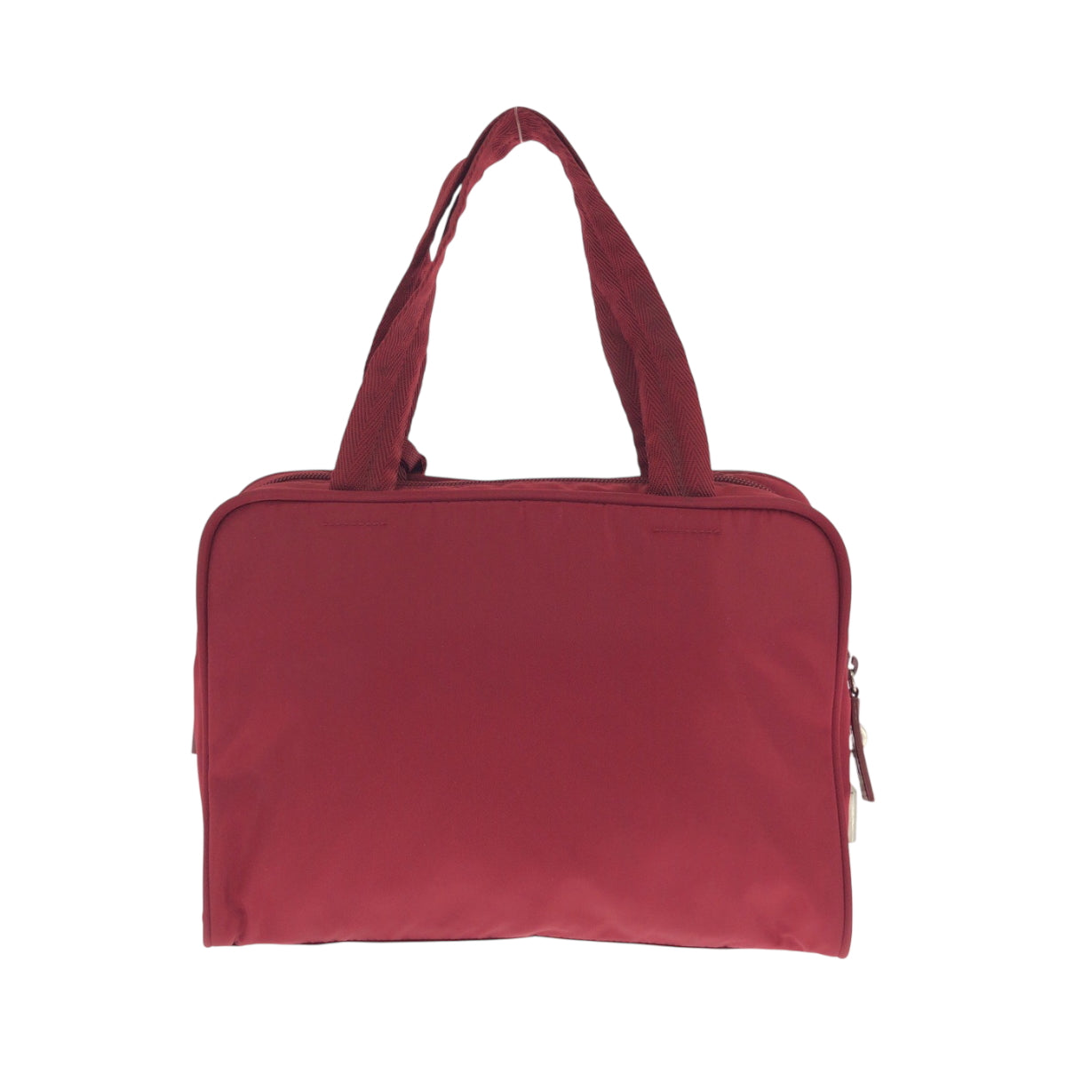 PRADA Tote Bag B8495 Nylon Red Silver Metal Tote Bag handbag Test Triangle With logo Women