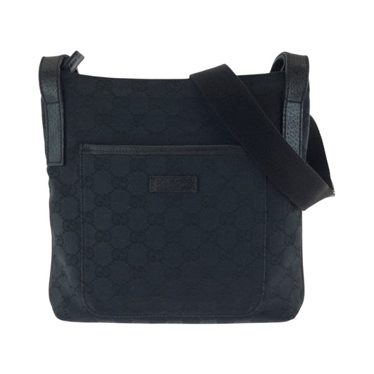 GUCCI Shoulder Bag 122793 GG canvas Black SilverMetal Shoulder Bag pochette Women