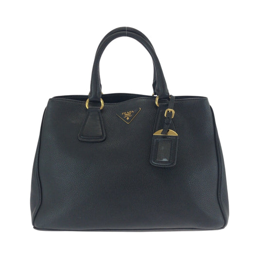 PRADA Tote Bag BN2579 leather Black GoldMetal Tote Bag Handbag Shoulder Bag Vitterodino Triangle With logo Women