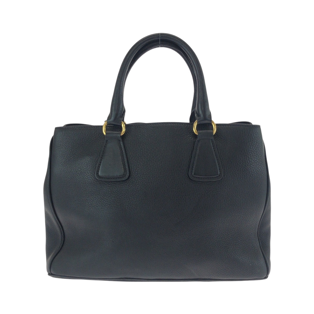 PRADA Tote Bag BN2579 leather Black GoldMetal Tote Bag Handbag Shoulder Bag Vitterodino Triangle With logo Women