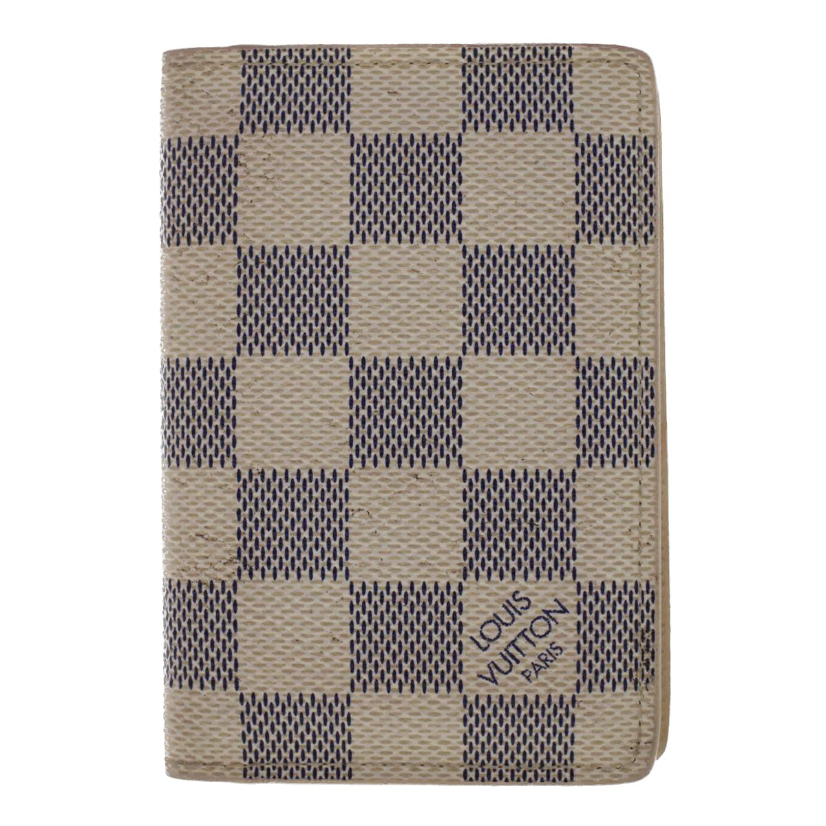 LOUIS VUITTON Damier Azur Organizer Dupoch Card Case LV Auth Handbag