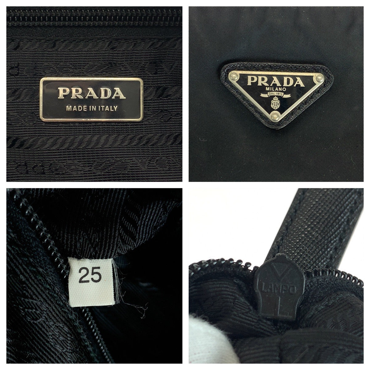 PRADA Shoulder Bag Nylon Black SilverMetal Shoulder Bag pochette Test Triangle With logo Women - Style 15