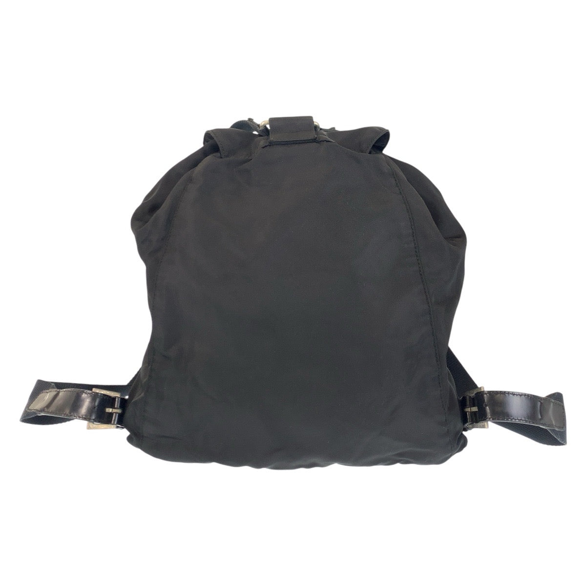 PRADA Backpack Nylon, Leather Black SilverMetal Backpacks & Daypacks Backpacks Test Triangle With logo Women