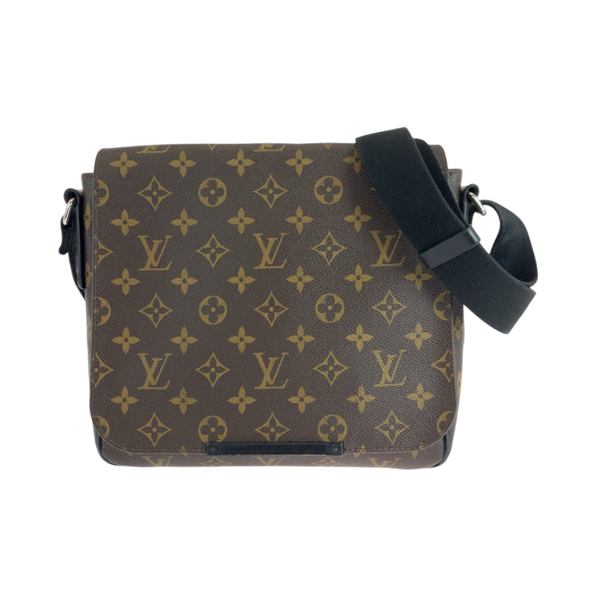 LOUIS VUITTON Shoulder Bag PVC Brown Black SilverMetal Shoulder Bag Monogram Macasa District PM Women
