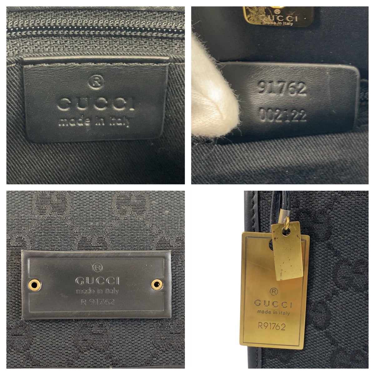 GUCCI Shoulder Bag 91762 GG canvas, leather Black GoldMetal Shoulder Bag pochette Women