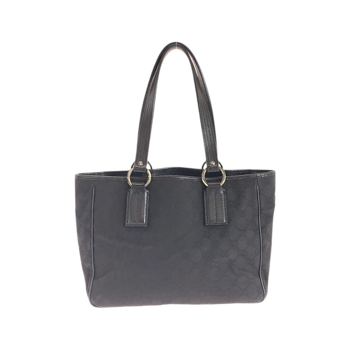 GUCCI Tote Bag 113019 GG canvas, leather Black SilverMetal Tote Bag Shoulder Bag Women