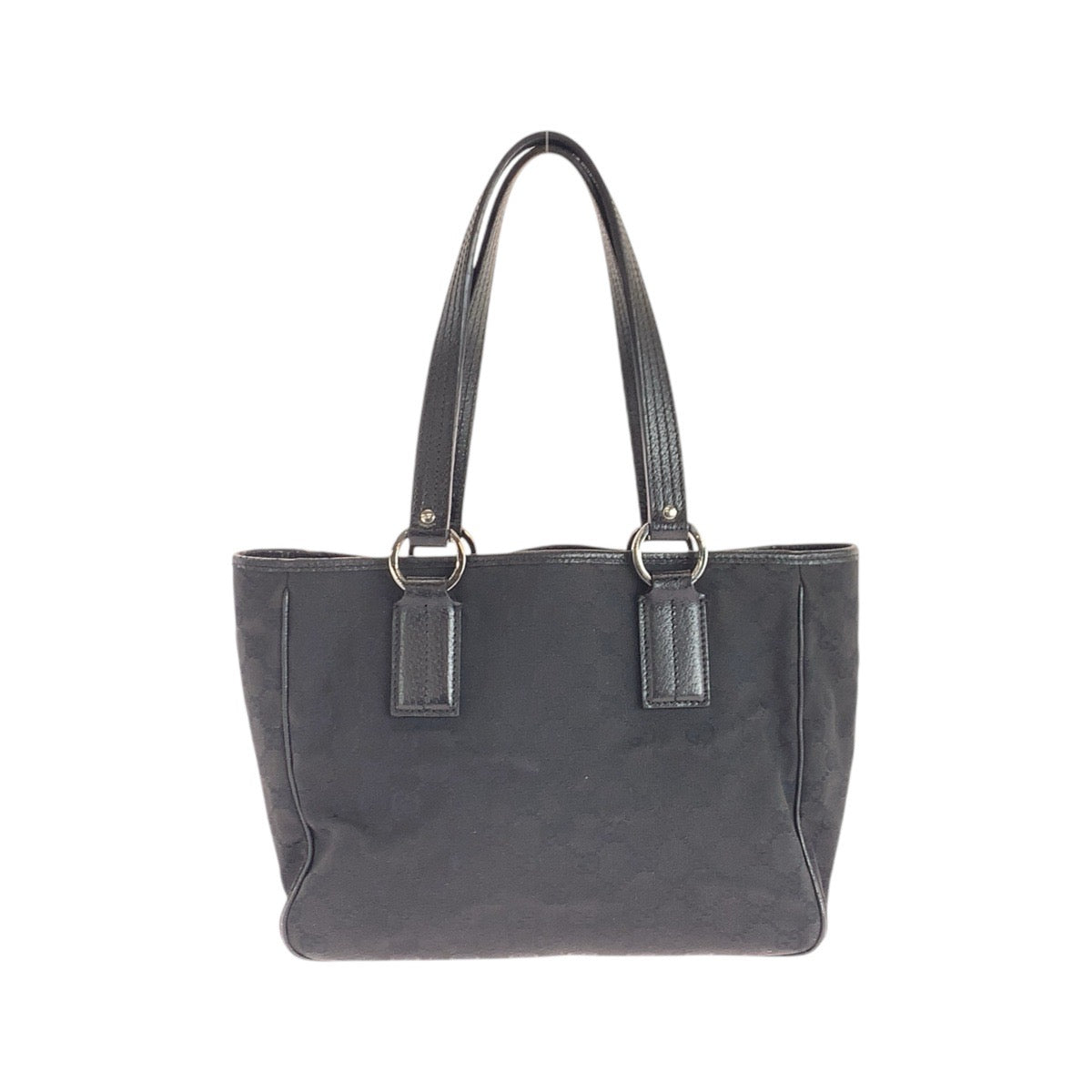 GUCCI Tote Bag 113019 GG canvas, leather Black SilverMetal Tote Bag Shoulder Bag Women