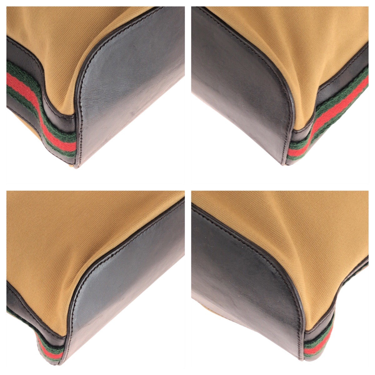 GUCCI Shoulder Bag 001.4286 Canvas, Leather Beige Camel Gold Metal Shoulder Bag pochette Sherry line Women